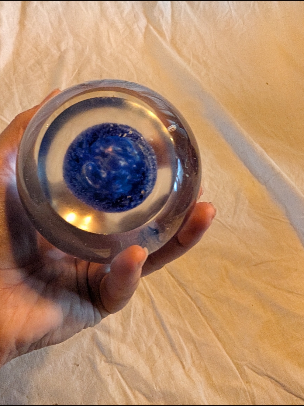 2/30$ Vintage Blue Glass Swirl Paperweight - Picture 4 of 6
